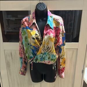 Zara Floral Wrap Around Blouse